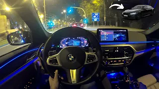NEW BMW 5 series 2022 | Night Test Drive | Ambient Lighting | POV