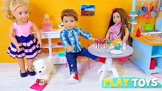 Baby Doll Friends Cooking Cake with Kitchen Toys! Play Toys