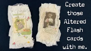 Craft with me - Create Altered Flash Cards, very Shabby Chic, ephemera for Junk Journals