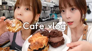 [cafe vlog] 새로운 카페창업을 위한 신메뉴 만들기!! 손님없는 디저트카페브이로그 / 고베샵 근황