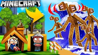 BAZA VS TSUNAMI SIREN HEAD - MINECRAFT TSUNAMI CHALLENGE | Vito VS Bella