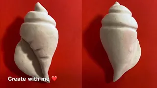 ❤️ Clay art - how to make a White Sea shell /Shaankh / playdoh model craft tutorial. DIY