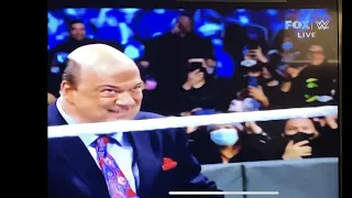 Paul Heyman Face When Brock Lesnar F5 Sami Zayn On Smackdown!!! WWE SMACKDOWN!!!