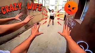 ESCAPING FROM CRAZY WIFE ANNOYED BY PRANK WITH GHOSTFACE ​⁠@DumitruComanac  (Epic Parkour POV)