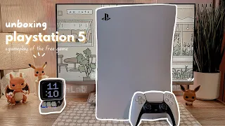 PS5 aesthetic unboxing 🪴 cozy gaming setup + astro's playroom gameplay