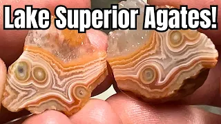 Cutting PILES of Lake Superior Agates! What's inside?!