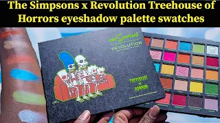 The Simpsons x Revolution Treehouse of Horrors eyeshadow palette swatches