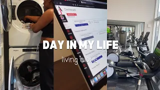 day in my life | living alone, 5am morning, gym, school, cleaning my apartment, what i eat