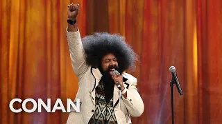 Reggie Watts Plays An R&B Song With The Basic Cable Band - CONAN on TBS