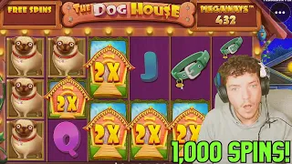 I did 1,000 SPINS on DOG HOUSE MEGAWAYS! *HUGE WIN*