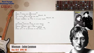 🎸 Woman - John Lennon Guitar Backing Track with chords and lyrics