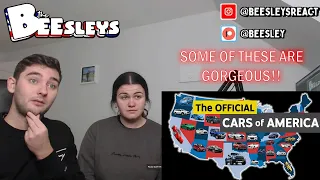 British Couple Reacts to Most Popular Cars In Every US State!