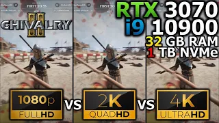 Chivalry 2 | 1080p vs 1440p vs 2160p | RTX 3070 | i9 10900 | 32GB RAM | 1TB SSD NVMe M.2