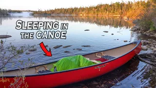 Sleeping in my Canoe for the First Time! Solo Overnight Fishing Trip