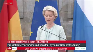 LIVE: Ministerpräsident Söder und EU-Kommissionspräsidentin von der Leyen zur Kabinettssitzung