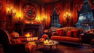 Classic Haunted Castle Halloween Ambience: Crackling Fire & Rain Sounds, Wind Sound, White Noise