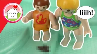 Playmobil Film deutsch - Was ist da im Pool ??? - Schwimmbad - Kinderfilm von Familie Hauser