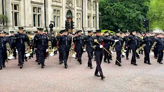 RARE SIGHTING: BAND OF THE HOUSEHOLD DIVISION GEAR UP FOR KING'S BIRTHDAY