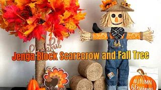 Jenga Block Scarecrow and Fall tree 🌳