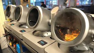 Nurungji Cheese Spicy Stir - fried Chicken Made by Robots, Korean street food