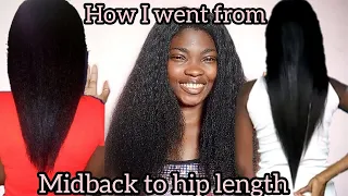 HOW I GREW MY HAIR FROM MID BACK LENGTH TO HIP LENGTH // HOW TO GET PAST A GROWTH PLATEAU