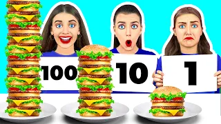 100 تحدي طبقات الطعام  #4