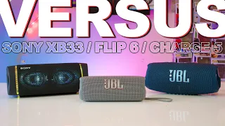 JBL Flip 6 Vs JBl Charge 5 Vs Sony XB33