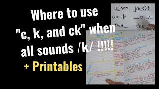 'C or K' / 'K or CK' Spelling rules | what to use for /k/ sound | spelling rules