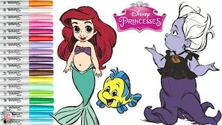 Disney Princess Coloring Book Pages The Little Mermaid Ariel Flounder and Ursula Disney Baby