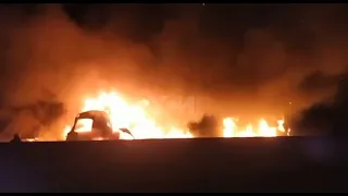 На трассе Одесса – Киев произошло разрушительное ДТП, горят две фуры