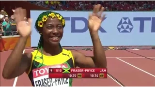 Shelly ann Fraser Pryce Wins Women's 100m heat 4 at IAAF World Championships Beijing 2015