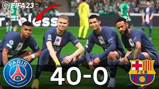 FIFA 23 - RONALDO, MBAPPE, NEYMAR,HAALAND,MESSI ALL STARS | PSG 40 - 0 Barcelona | Champions League