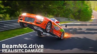 NURBURGRING Jump Compilation BUT With REALISTIC DAMAGE MODEL #9 | BeamNG Drive