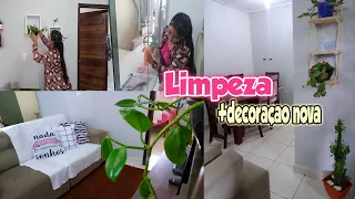 LIMPEZA🥰DECORAÇÃO NOVA DA SALA💕TAPETE E PLANTINHAS😍TRANSFORMAÇÃO SEM GASTAR💖CASINHA SIMPLES E FOFA💕