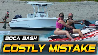 163k BOAT DAMAGED ON THE BEACH | BOCA BASH 2023 | BOAT ZONE