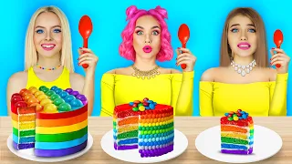 Big, Medium and Small Cake Decorating Challenge! Giant Vs Tiny Sweets! Mukbang by RATATA CHALLENGE