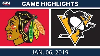 NHL Highlights | Blackhawks vs. Penguins - Jan. 6, 2019