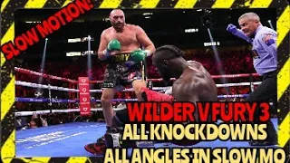 DRAMATIC! - Tyson Fury V Deontay Wilder 3 - ALL KO PUNCHES IN SUPER SLOW MOTION | HD 60fps