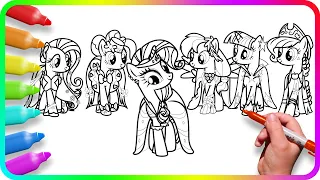 Coloring Pages MY LITTLE PONY. How to color My Little Pony. Simple and Easy Drawing Tutorial Art MLP