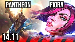 PANTHEON vs FIORA (TOP) | 6k comeback, 6 solo kills, 45k DMG, Rank 9 Panth | NA Grandmaster | 14.11