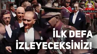 Atatürk, İran Şahı'na hükümeti tanıtıyor, 1934  (Renklendirilmiş)