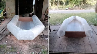 inflatable boat making from chicken wire net and fiberglass (part 1)