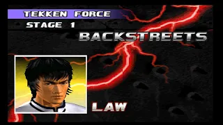 TEKKEN 3 - Law Tekken Force Mode Backstreets ((Duckstation Emulator)) PSX Gameplay 1080p 60FPS