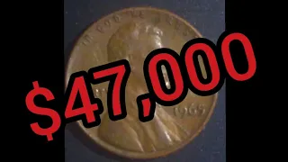 1965 Ultra Rare Lincoln Penny Worth Money: Auction Sales $47,500.00 #coin #coins #penny