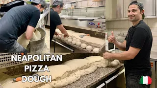 Pizza chef prepare the Neapolitan pizza dough in his pizzeria - Rome 2024 - IMPASTO PIZZA - Subtitle