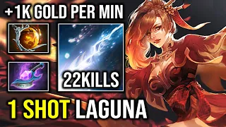 Brutal 1 Shot Laguna 1K GPM Timeless Relic + Arcane Blink Insane Spell Amp Burst Dmg Lina Dota 2