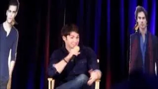 Steven R. McQueen makes his entrance at 2013 TVD Chicago - bringing Ian and Paul up with him.