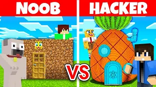 NOOB vs HACKER: Csaltam A SPONGYABOB HÁZ Épitő Kihívásban a MINECRAFTBAN!