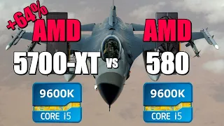 5700-XT vs 580 - 9600K. CSGO, Fortnite, PUBG, GTAV, Overwatch.