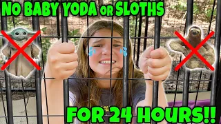 24 Hours In Box Fort Jail In The Creepy Woods! No Sloths Or Baby Yoda